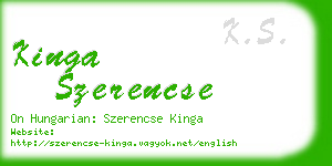 kinga szerencse business card